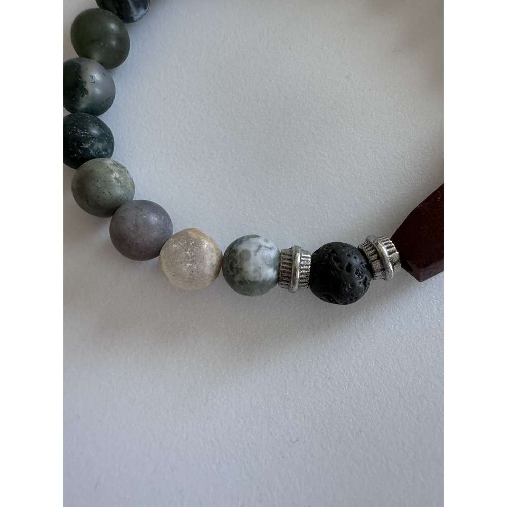 Natural Mixed Moonstone Gemstone Crystal Stretch Bracelet w/ 6mm Beads NEW - Picture 3 of 8